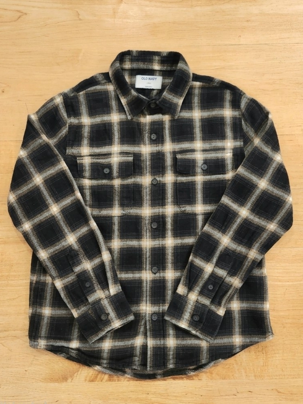 Old Navy Boys Plaid Flannel Shirt - Size L (10-12)